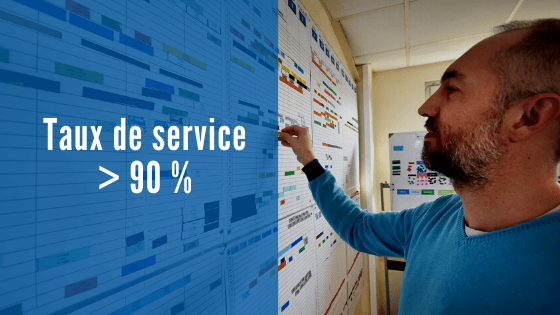 taux de service constant supérieur à 90%